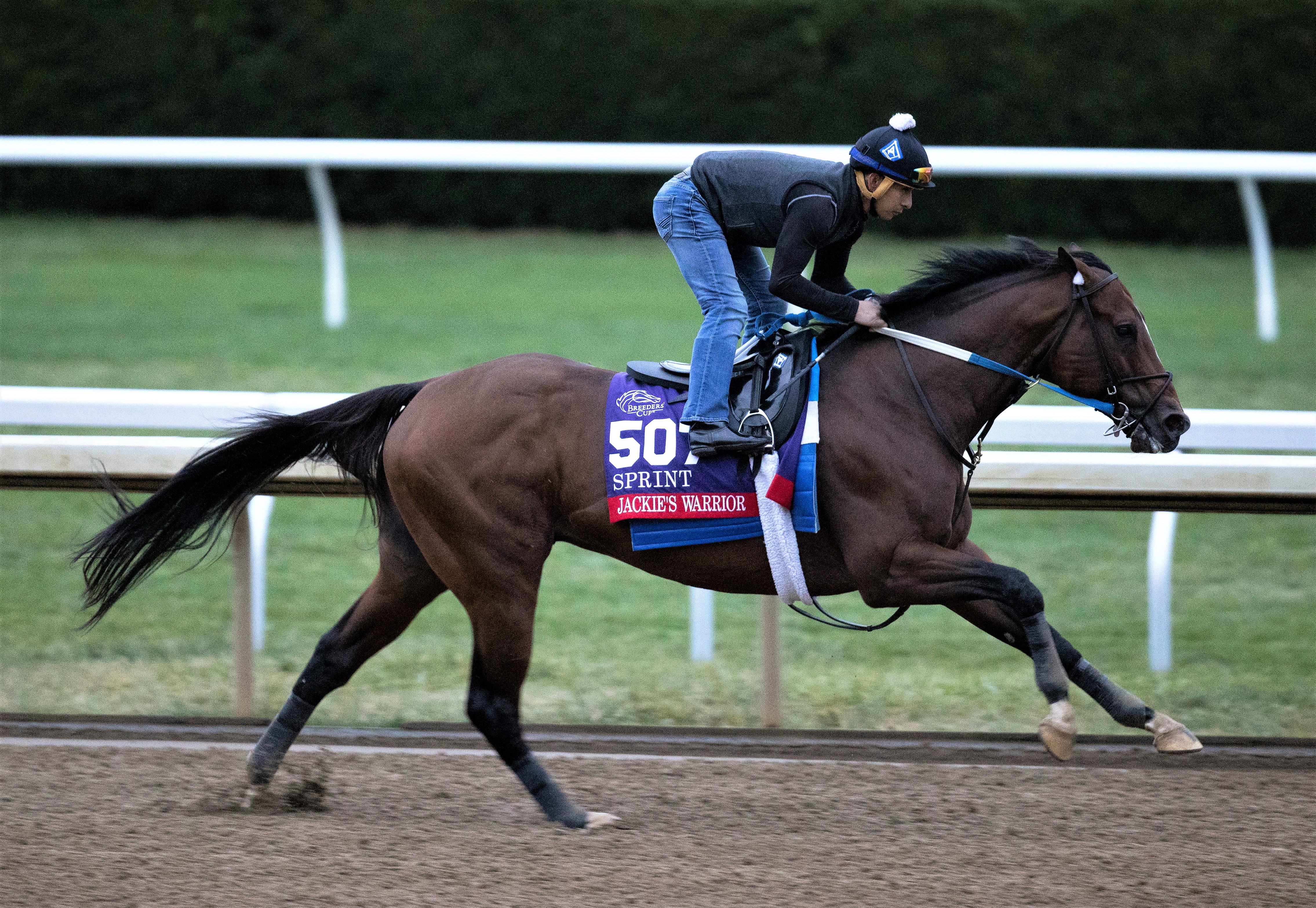 Jackie's Warrior breezes at Keeneland Oct 31 2022