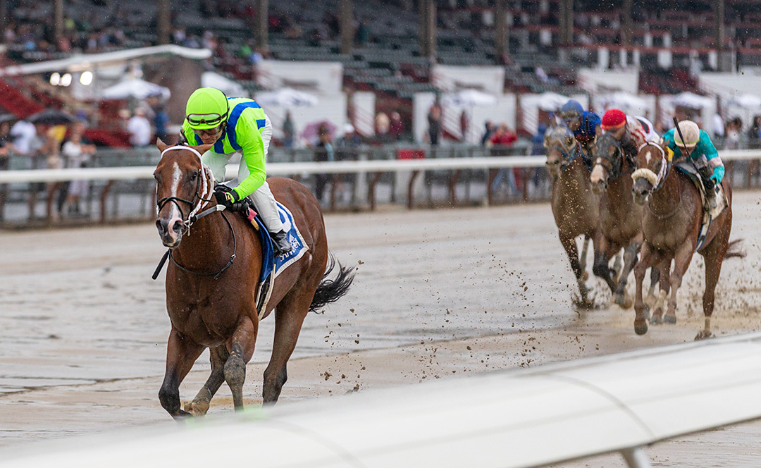 Jackie's Warrior wins the 2021 Amsterdam Stakes at Saratoga Race Course