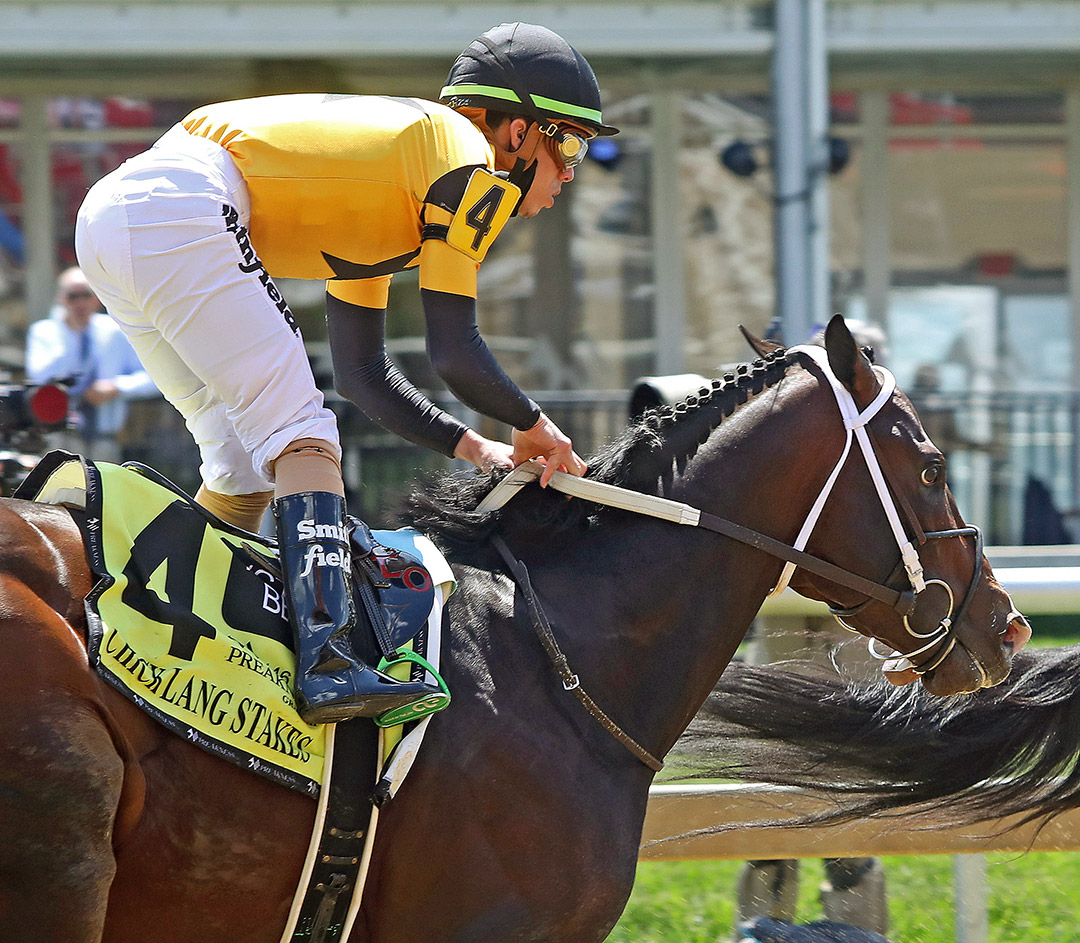 Jaxon Traveler finishes second in the 2021 Chick Lang Stakes at Pimlico Race Course