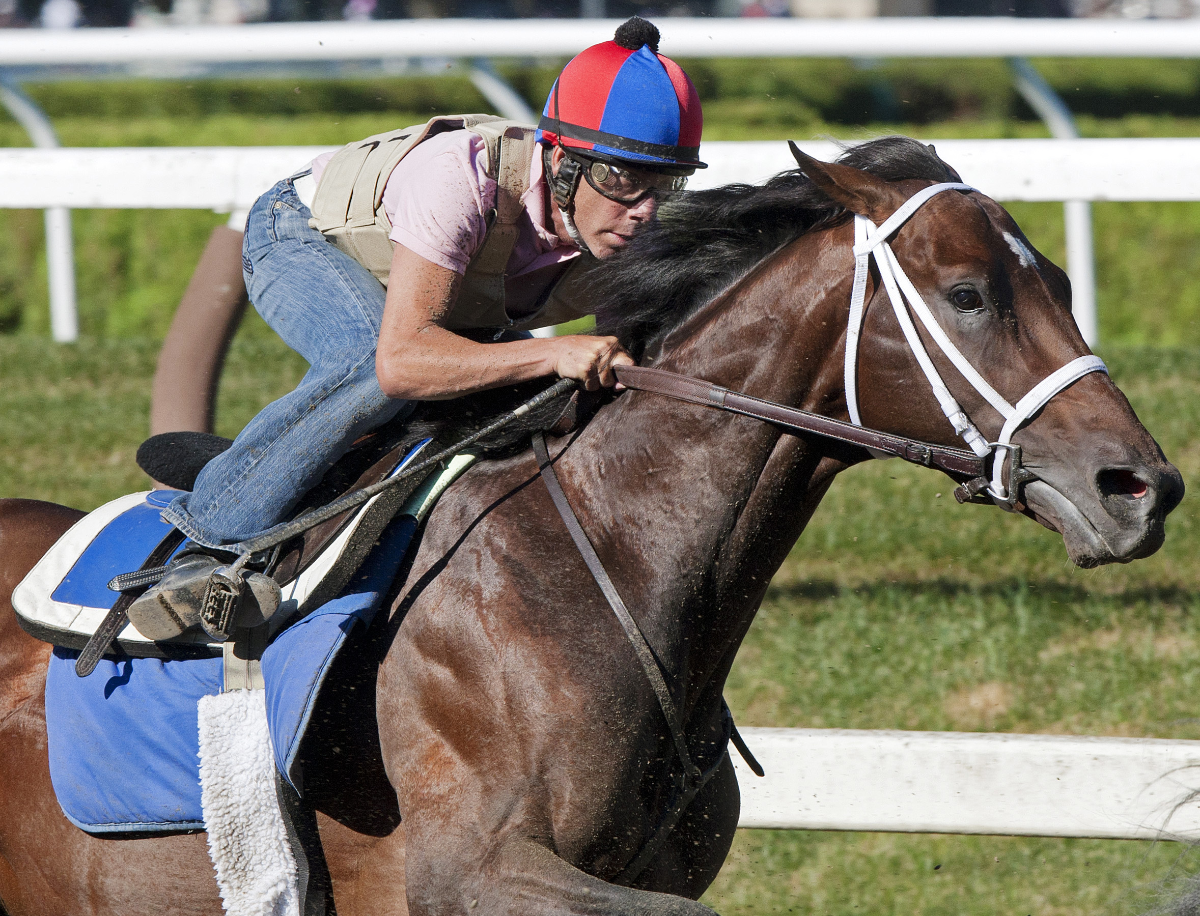 Jess's Dream works at Saratoga on Aug. 6