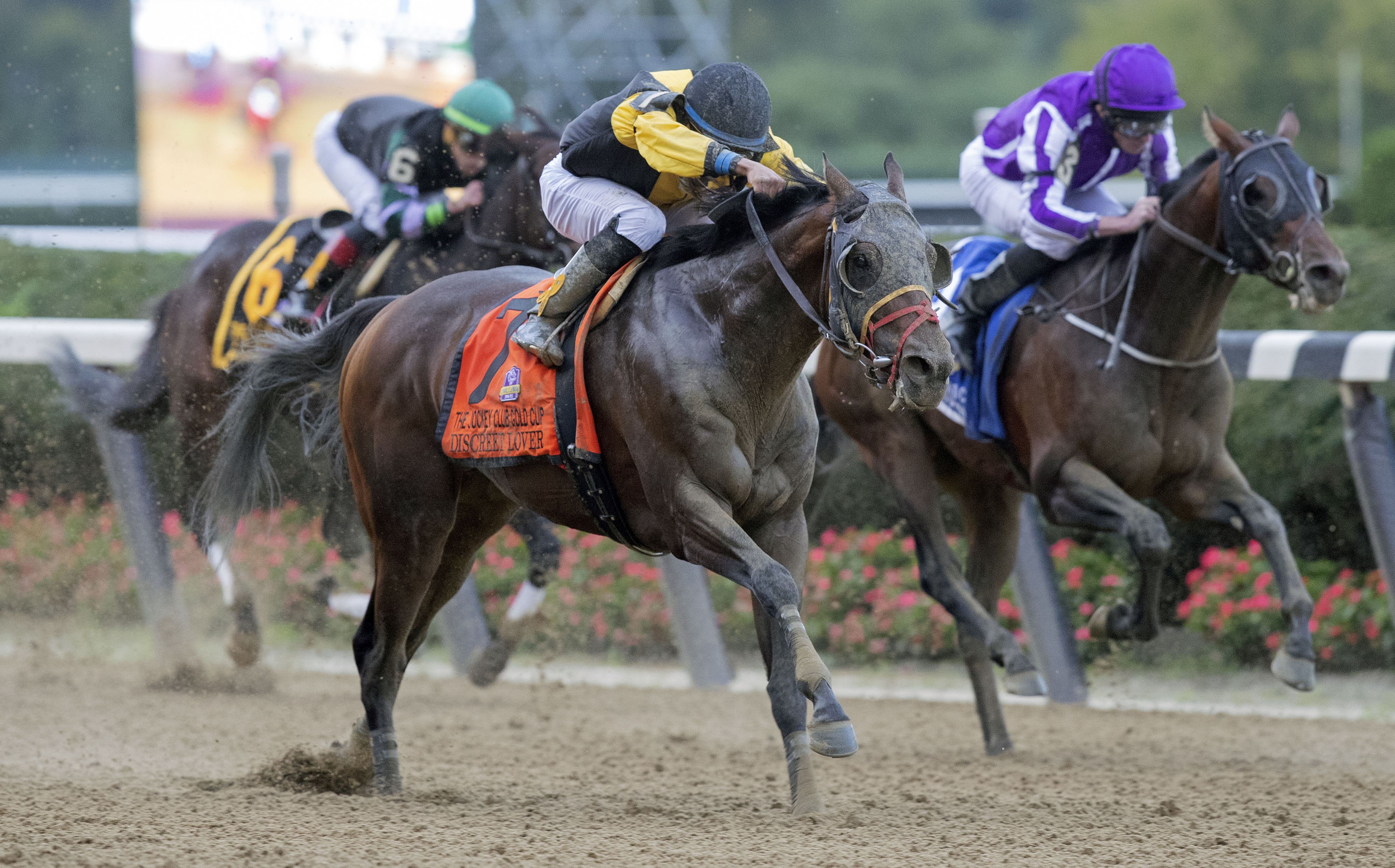 Discreet Lover (left) wins the 2018 Jockey Club Gold Cup