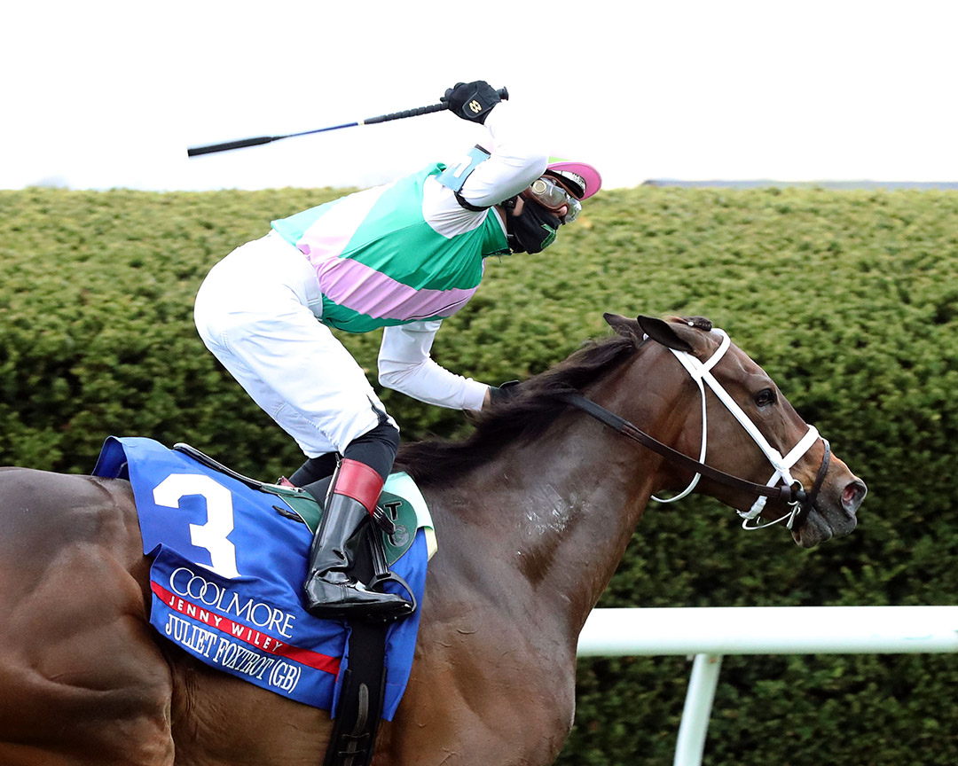 Juliet Foxtrot wins the 2021 Jenny Wiley Stakes at Keeneland Racecourse