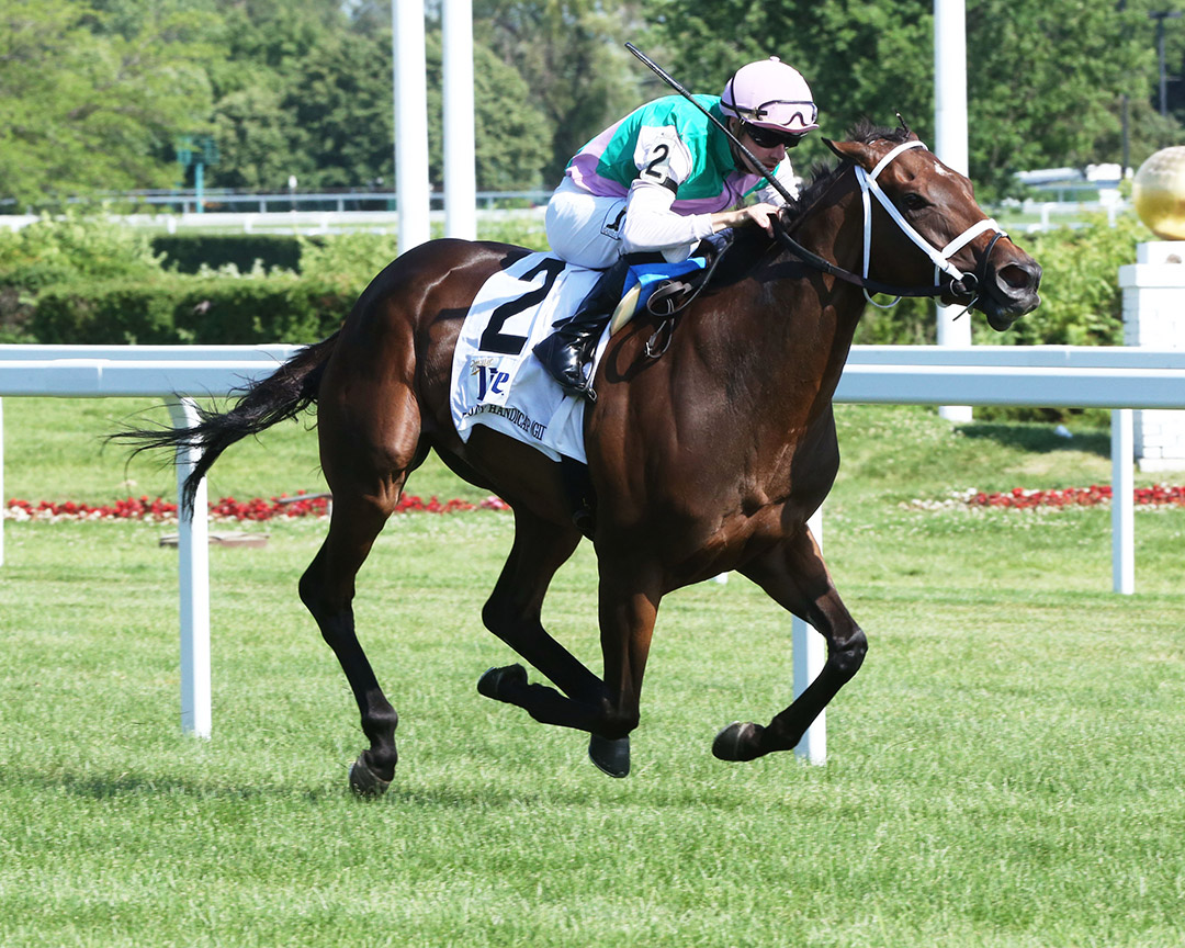 Juliet Foxtrot wins the 2019 Modesty Handicap at Arlington Park