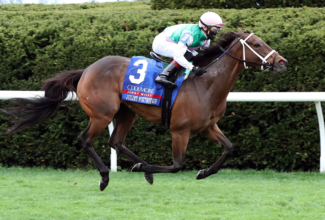 Juliet Foxtrot wins the 2021 Jenny Wiley Stakes at Keeneland Racecourse