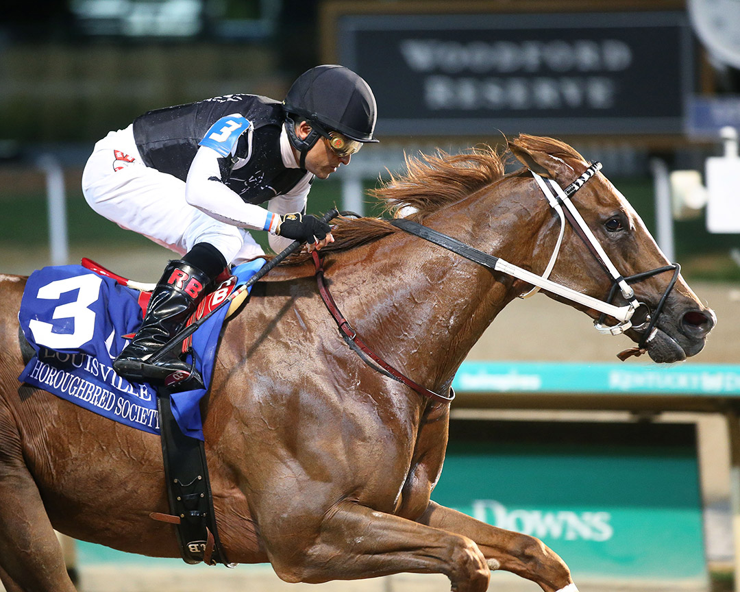 Just Might wins the 2021 Louisville Thoroughbred Society Stakes at Churchill Downs