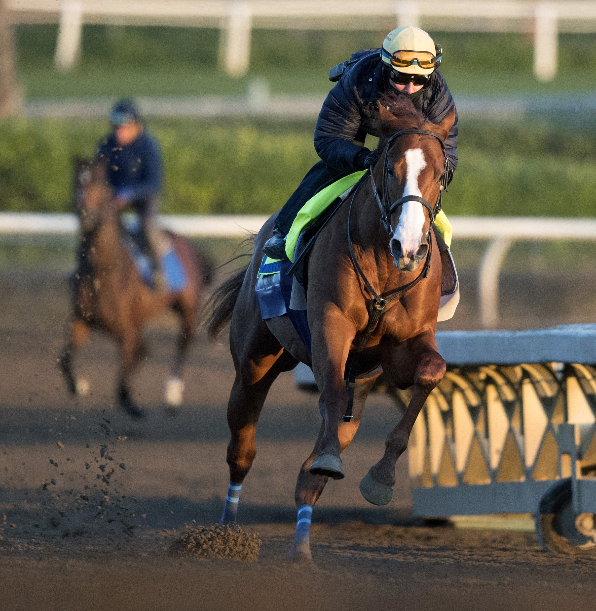 Justify trains at Santa Anita on Feb. 26