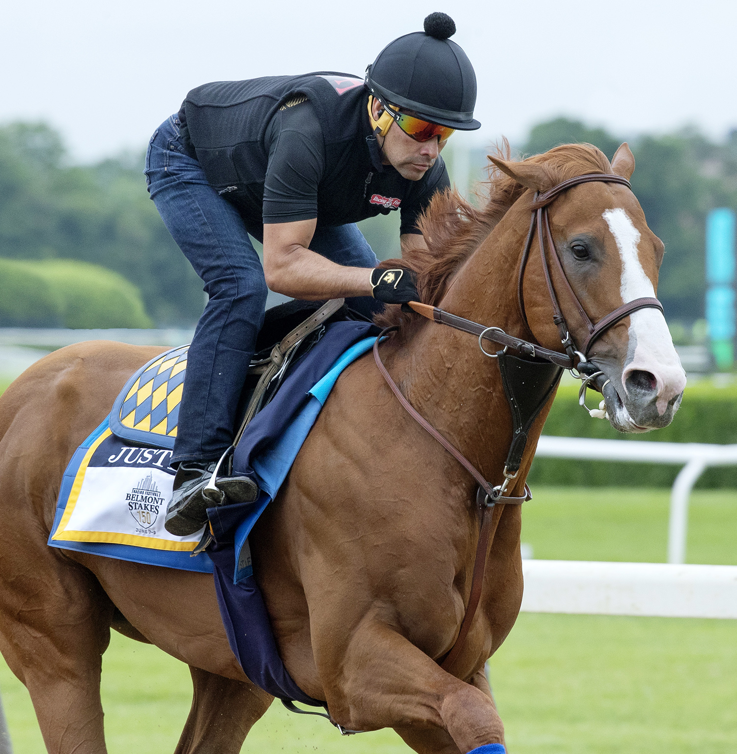Justify trains at Belmont on June 7