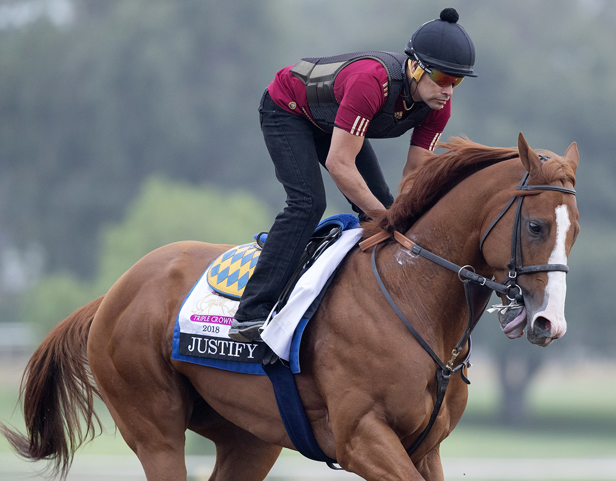 Justify gallops at Santa Anita on June 28