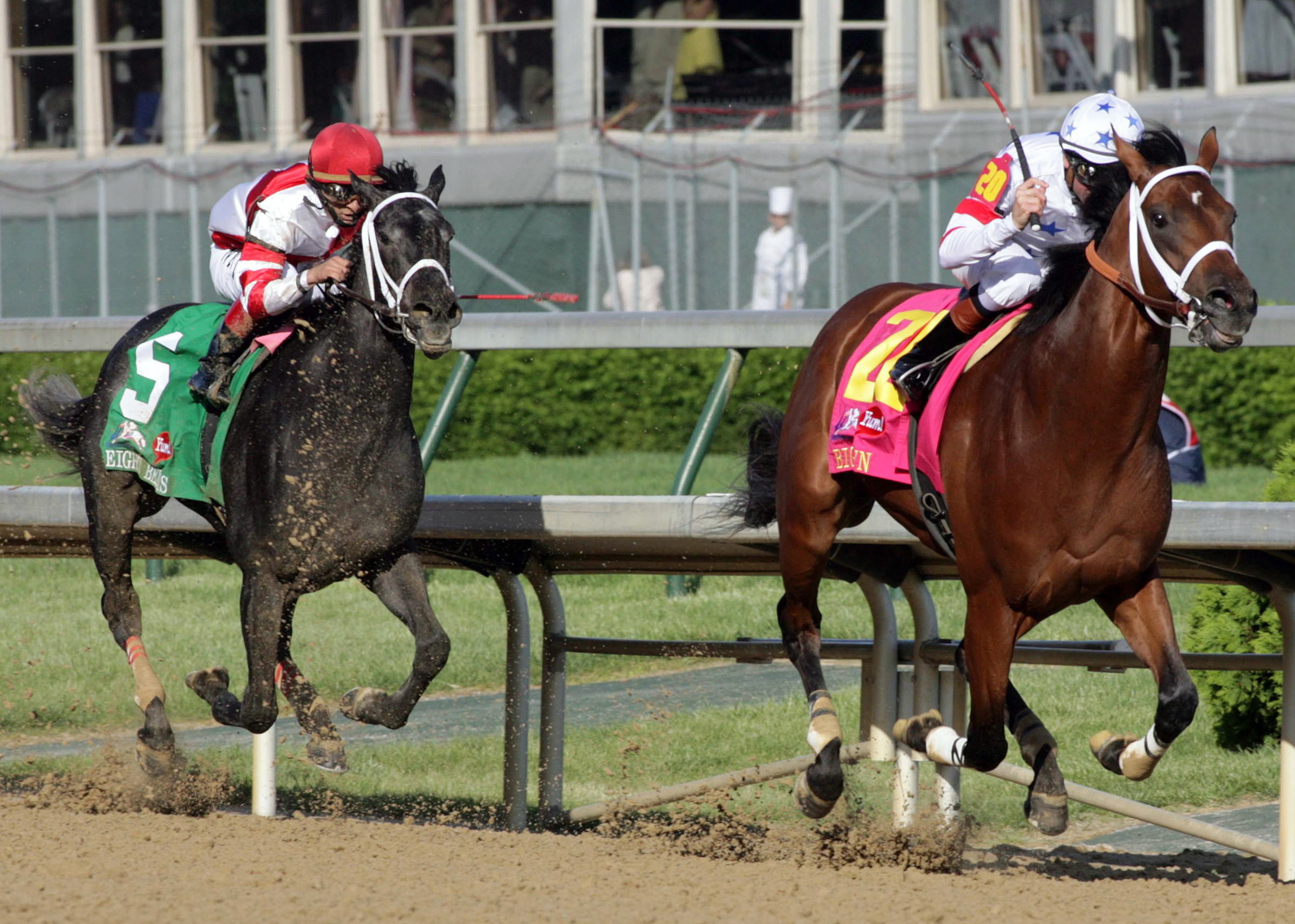 Eight Belles trails Big Brown in the 2008 Kentucky Derby