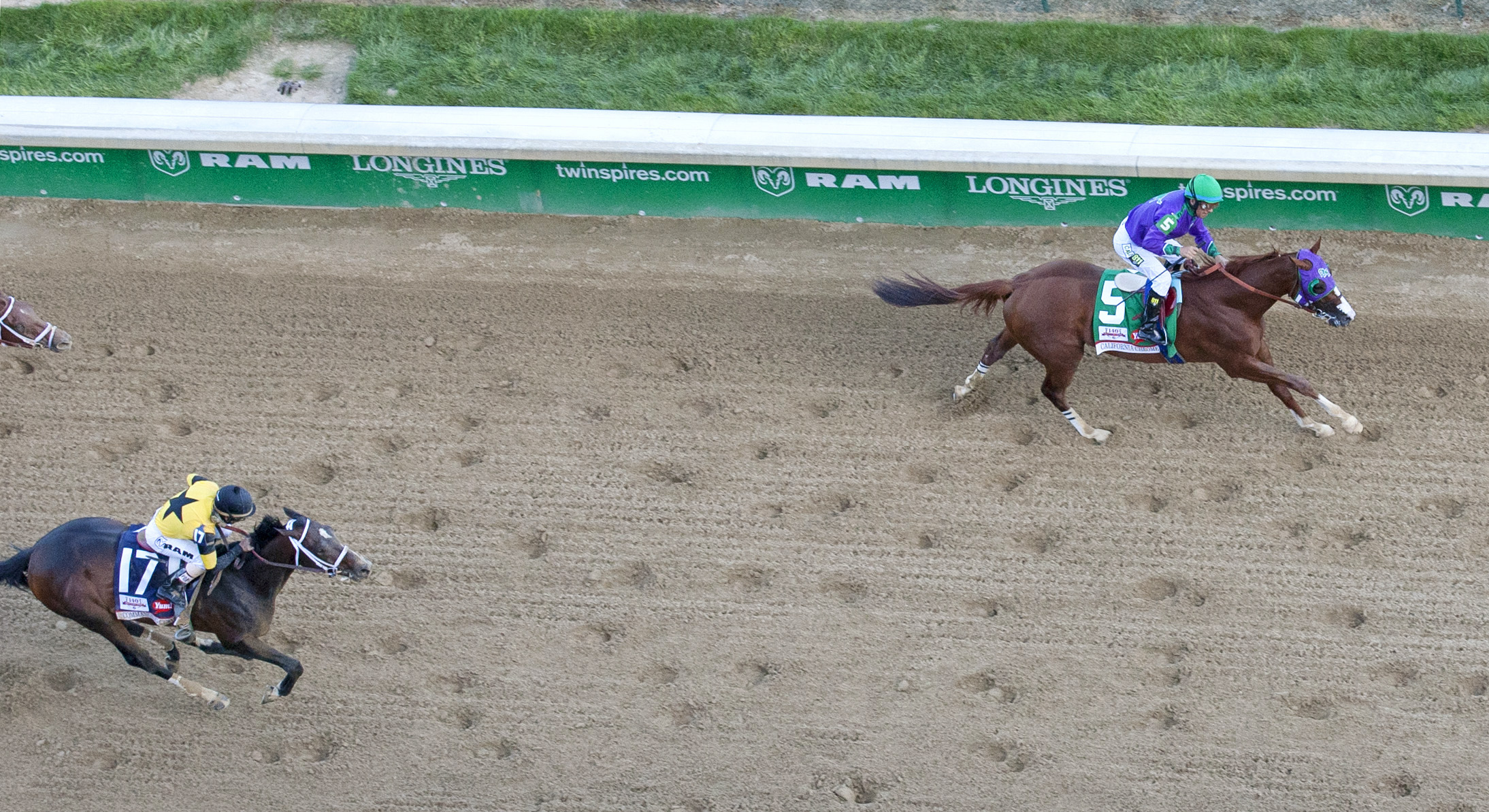 California Chrome wins the Kentucky Derby overhead
