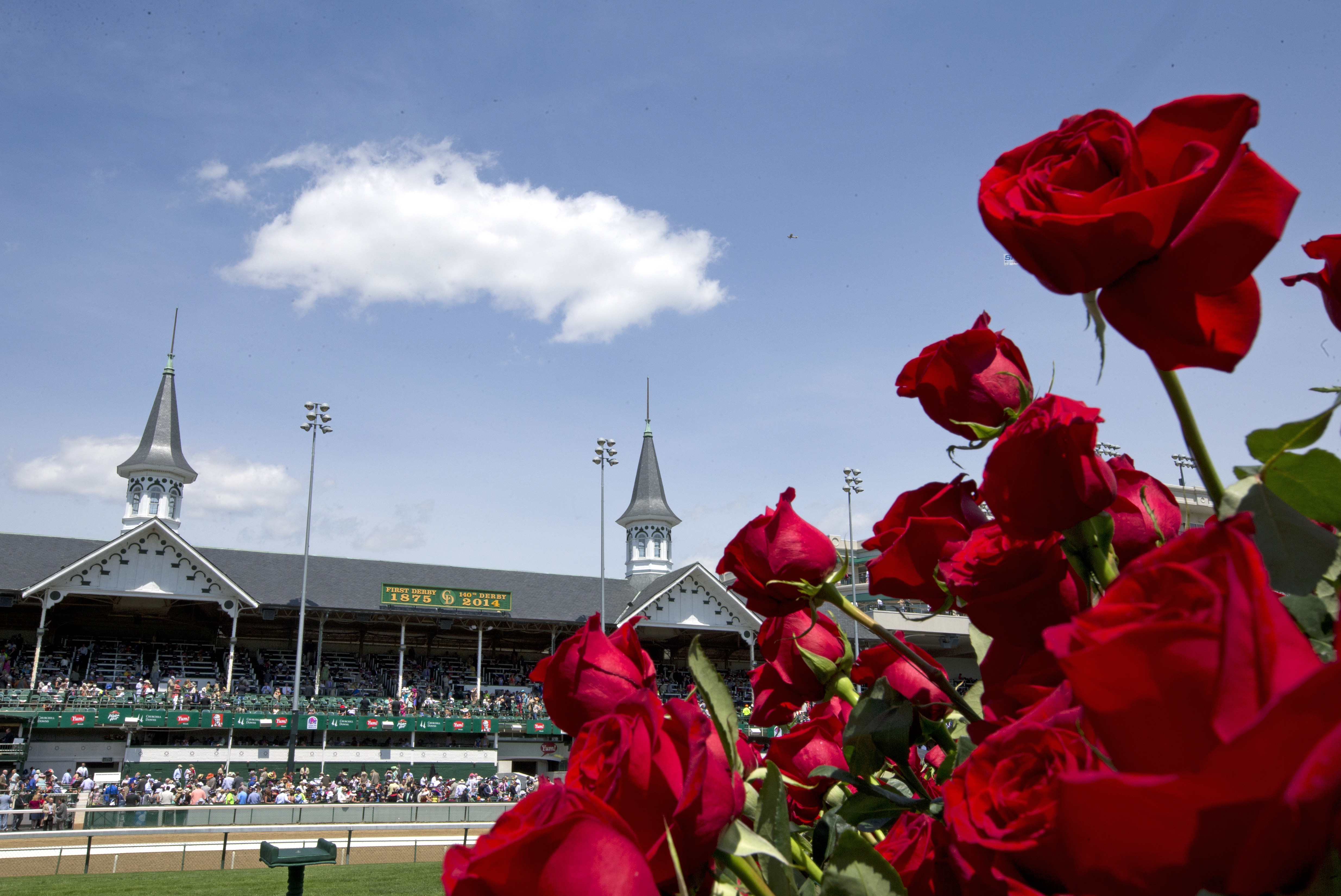 Churchill Downs spires with roses 2014 Kentucky Derby