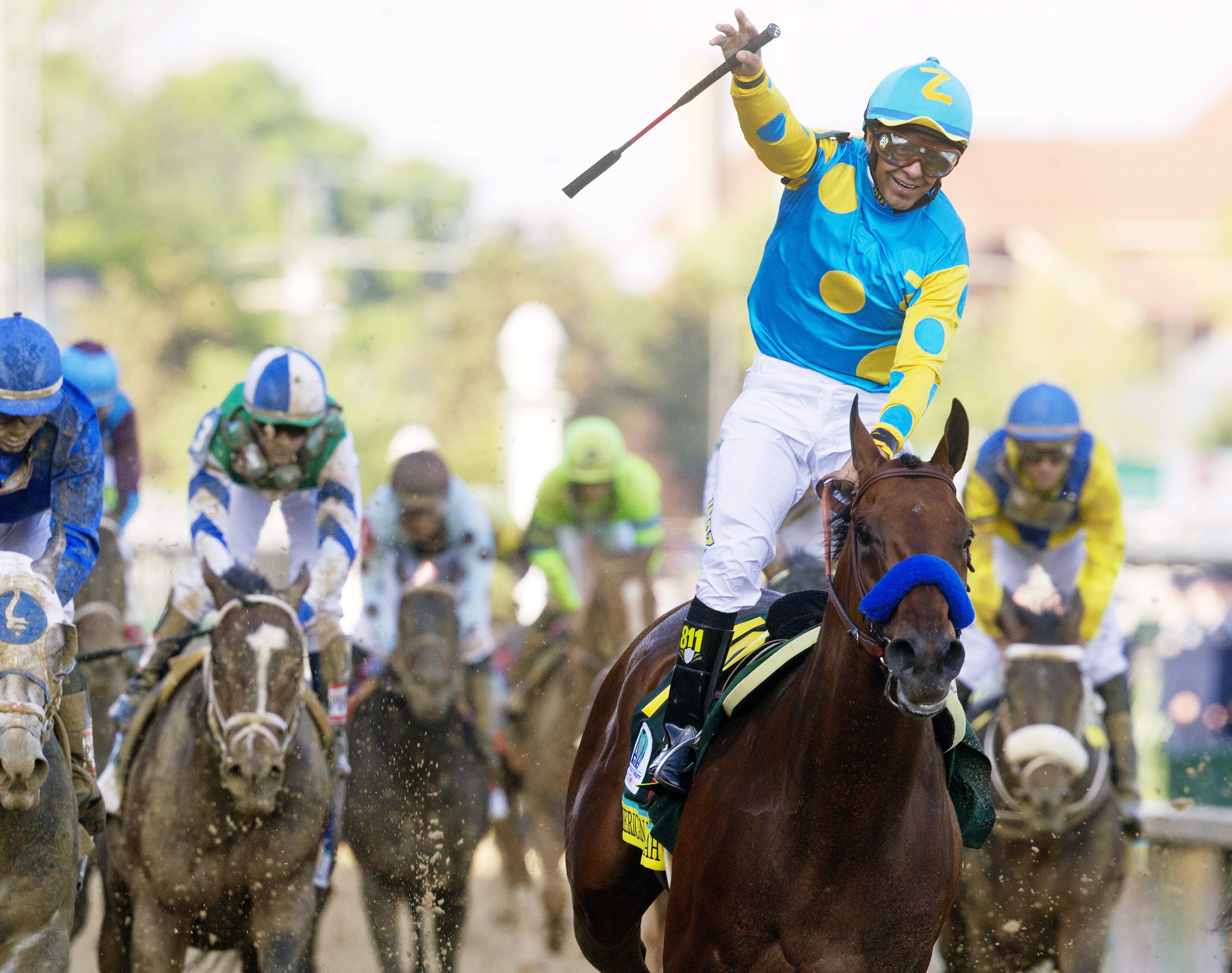 American Pharoah wins the Kentucky Derby