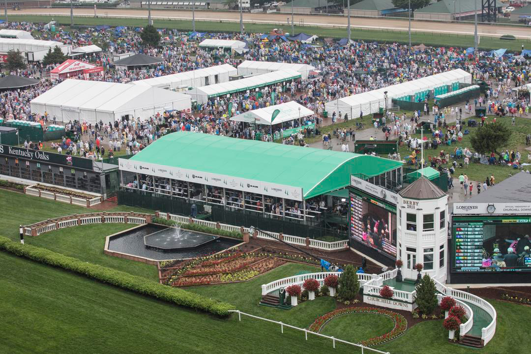 Infield at Churchill Downs on Kentucky Derby day 2018
