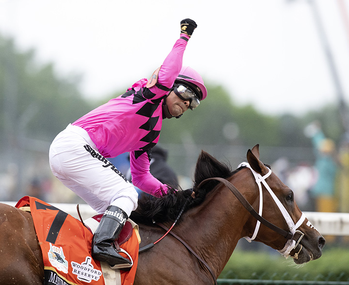 Luis Saez crosses the finish line first in the Kentucky Derby with Maximum Security