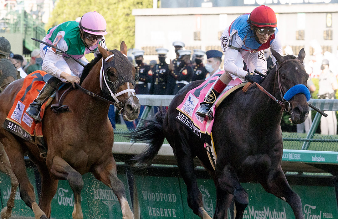 Medina Spirit beats Mandaloun to win the 2021 Kentucky Derby at Churchill Downs