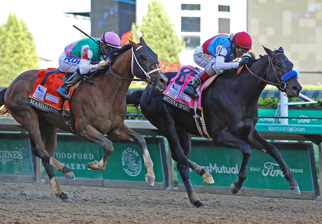 Medina Spirit (right) wins the 2021 Kentucky Derby