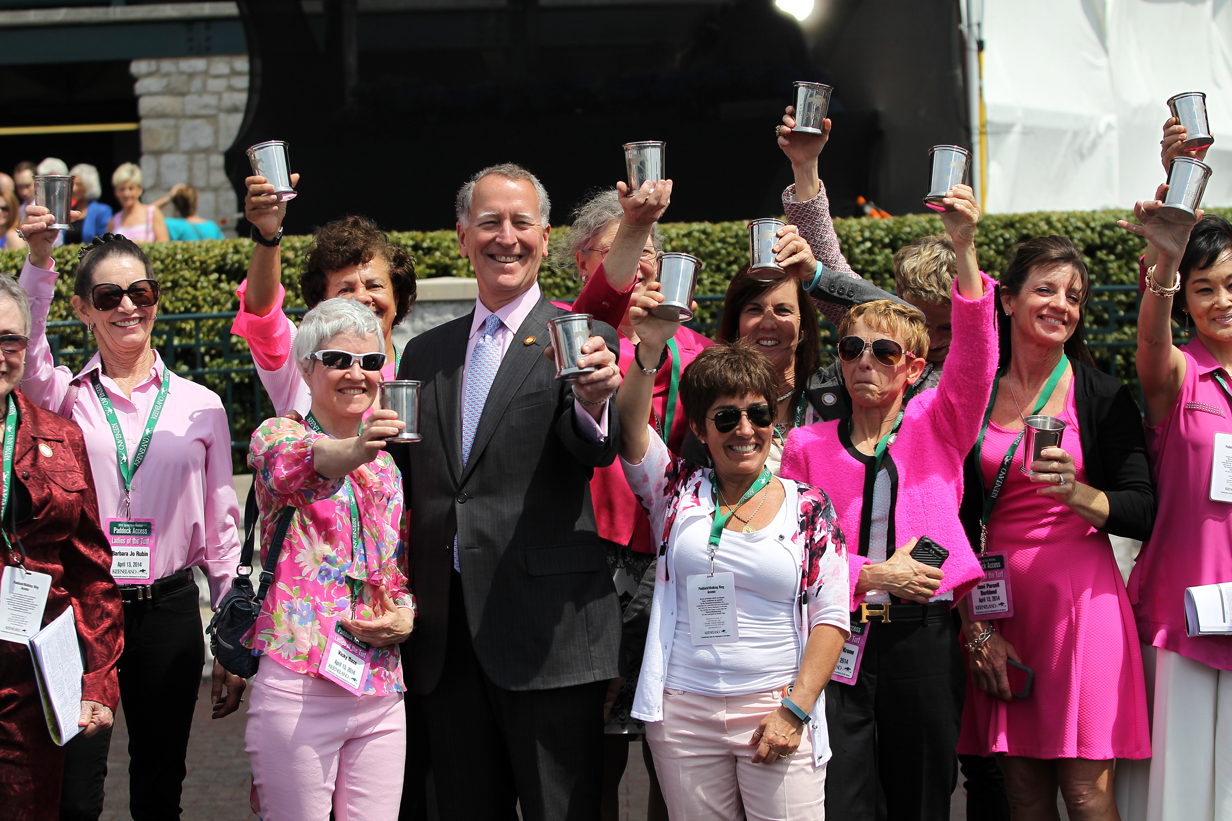 Bill Thomason with the Ladies of the Turf at Keeneland