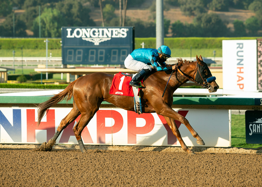 Kalypso wins the 2020 Anokia Stakes at Santa Anita Park