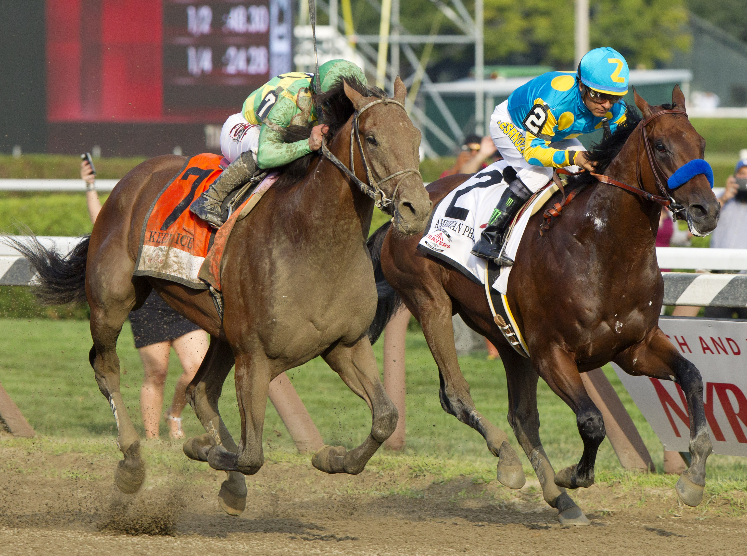 Keen Ice beats American Pharoah 2015 Travers