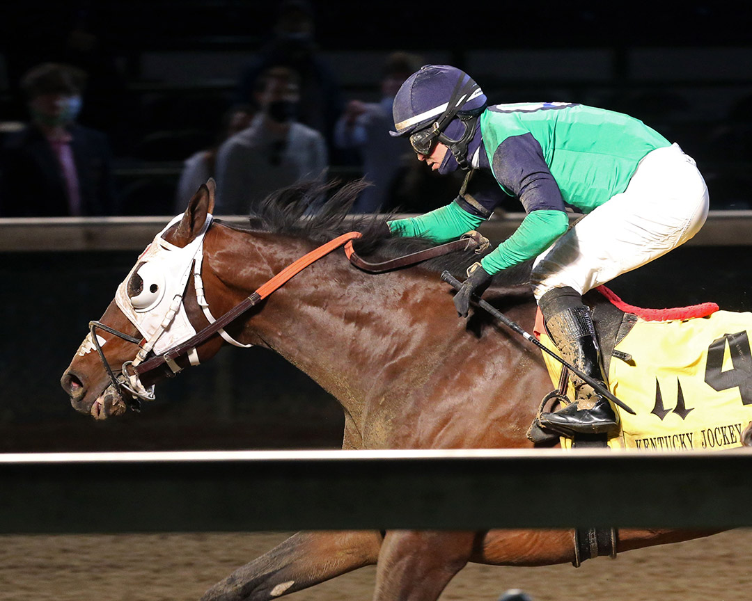 Keepmeinmind wins the 2020 Kentucky Jockey Club Stakes at Churchill Downs