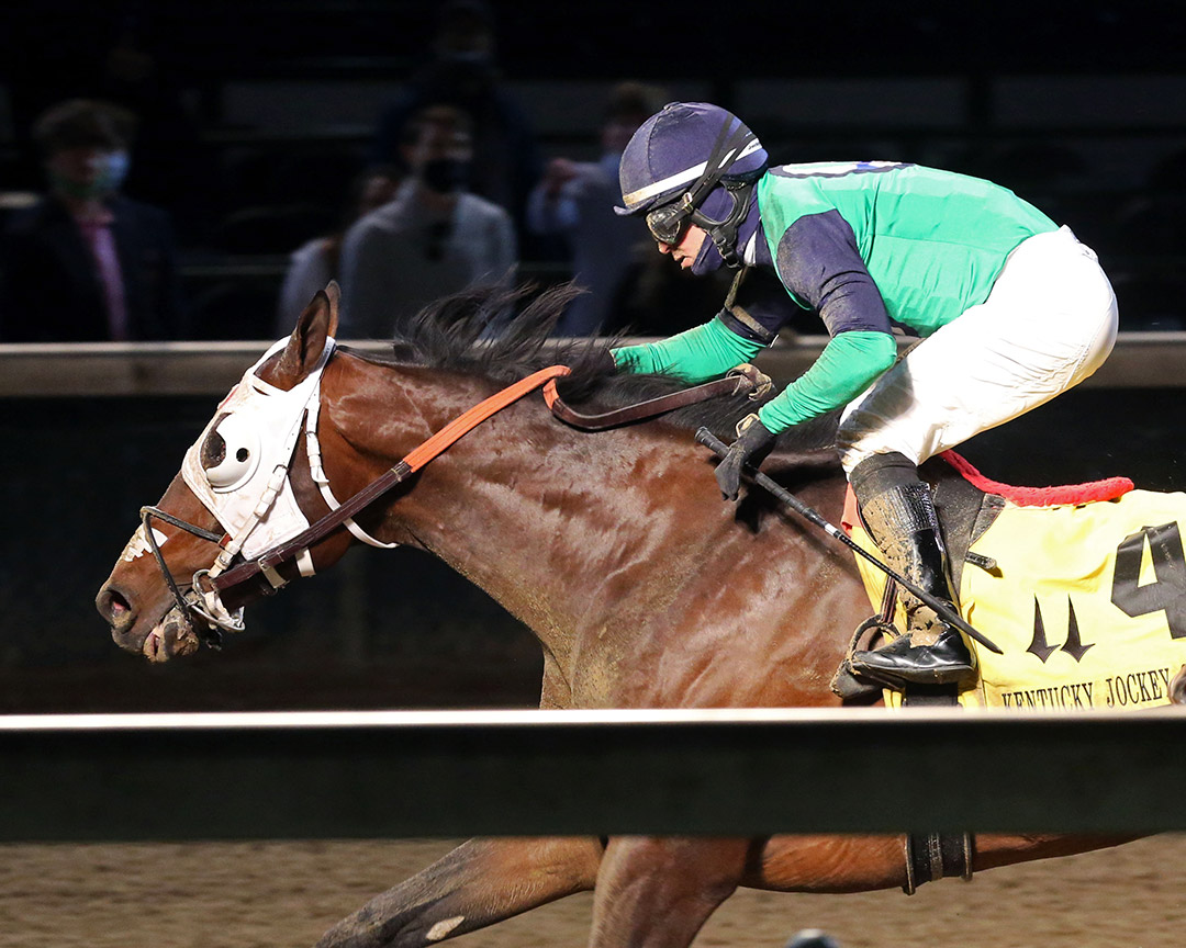 Keepmeinmind wins the 2020 Kentucky Jockey Club Stakes at Churchill Downs