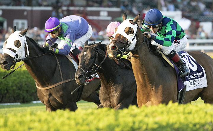 Rapt finishes third in the West Point Stakes