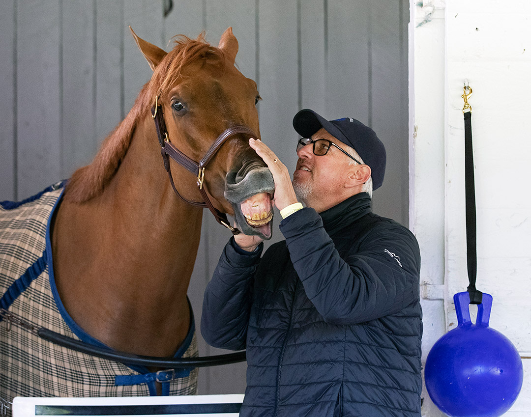 Trainer Todd Pletcher with Known Agenda at Churchill Down on April 22