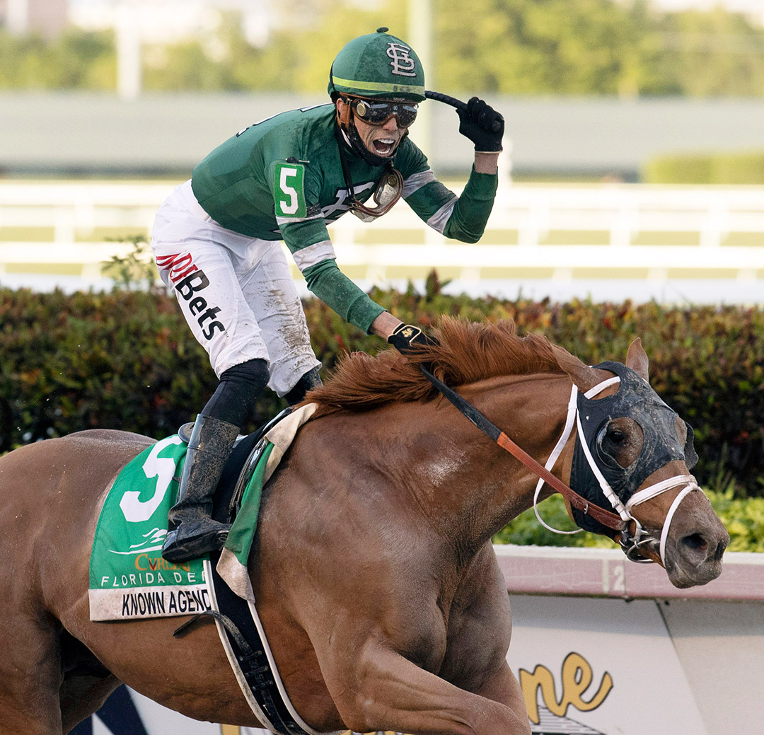Known Agenda wins the 2021 Florida Derby at Gulfstream Park