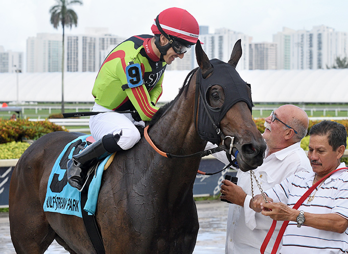 Lady Alida with Alfredo Lichoa after the Treasure Coast at Gulfstream Park