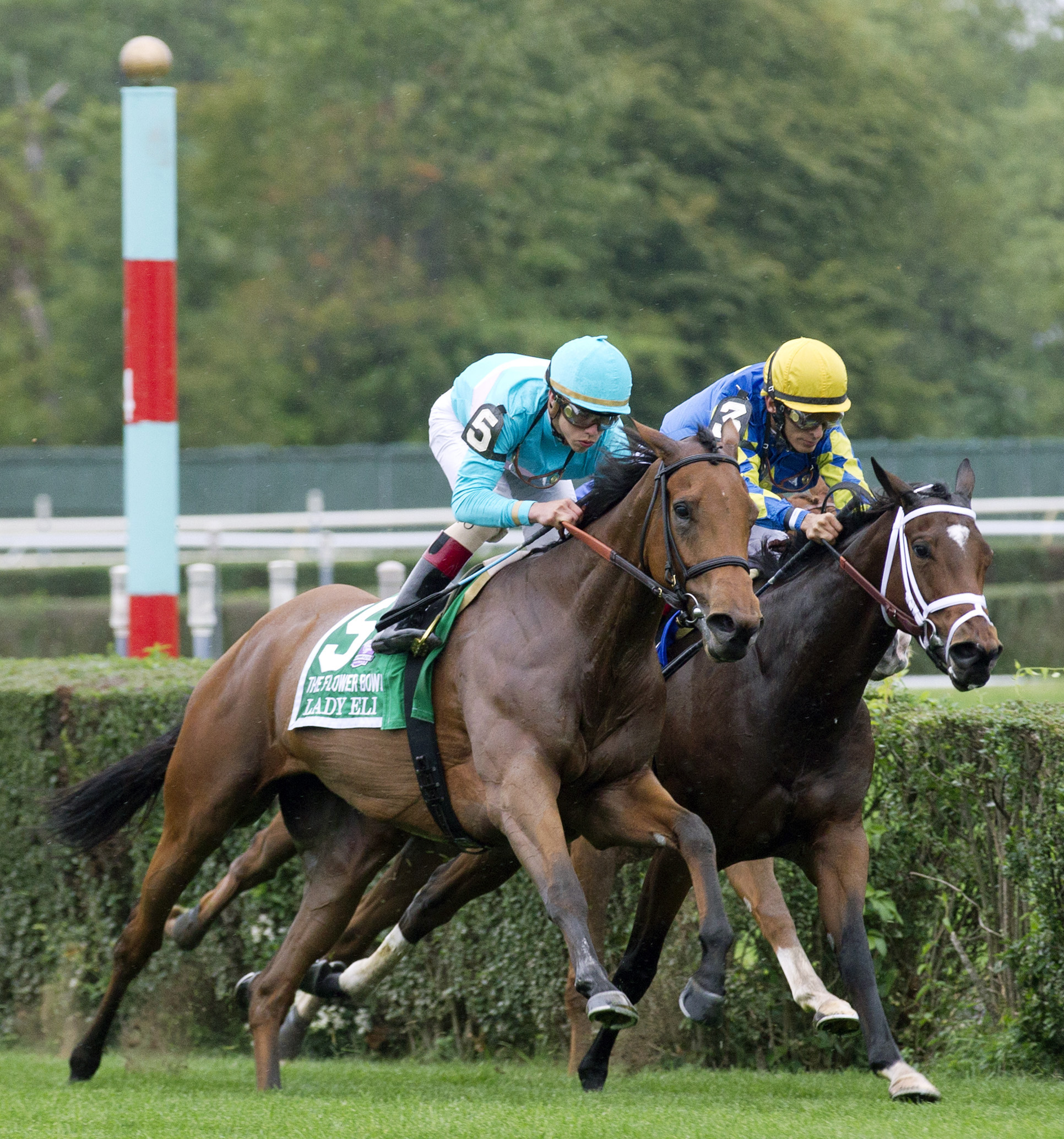 Lady Eli wins the Flower Bowl Stakes