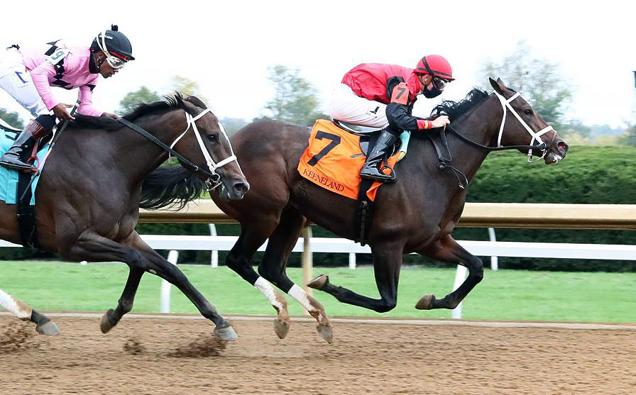 Lady Rocket wins an October 2020 allowance at Keeneland Race Course