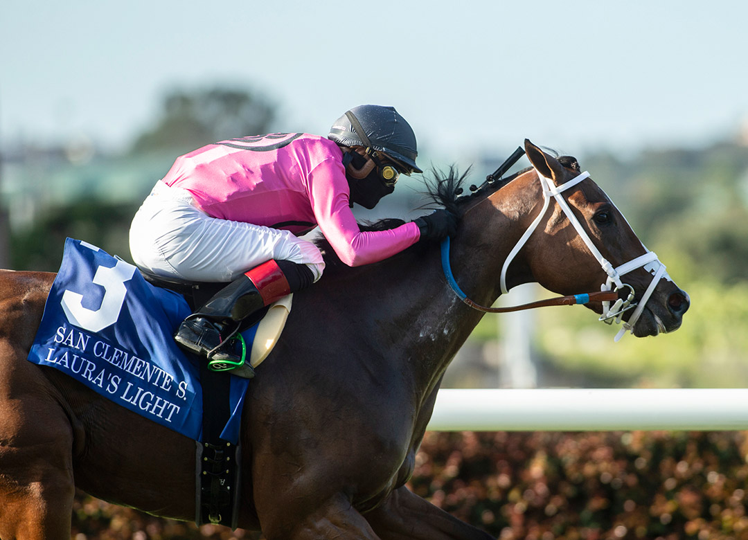 Laura's Light wins the 2020 San Clemente Stakes at Del Mar