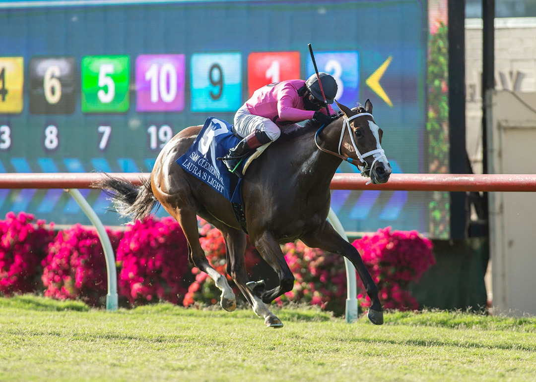 Laura's Light wins the 2020 San Clemente Stakes at Del Mar