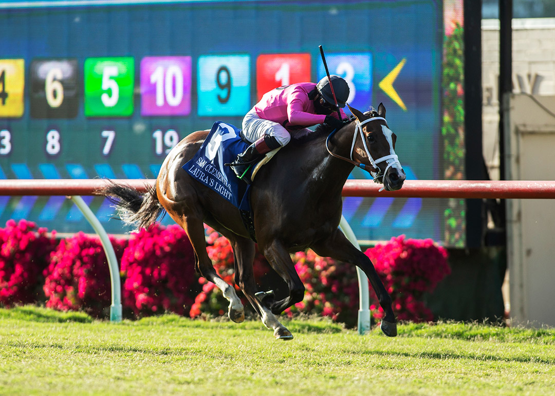 Laura's Light wins the 2020 San Clemente Stakes at Del Mar