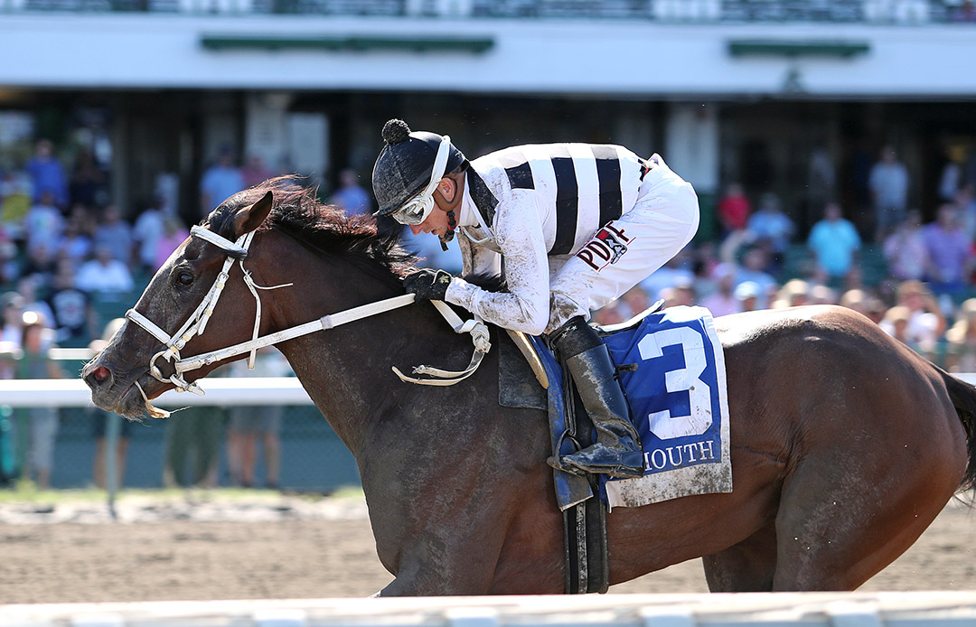 Leader of the Band wins the 2021 Monmouth Oaks at Monmouth Park