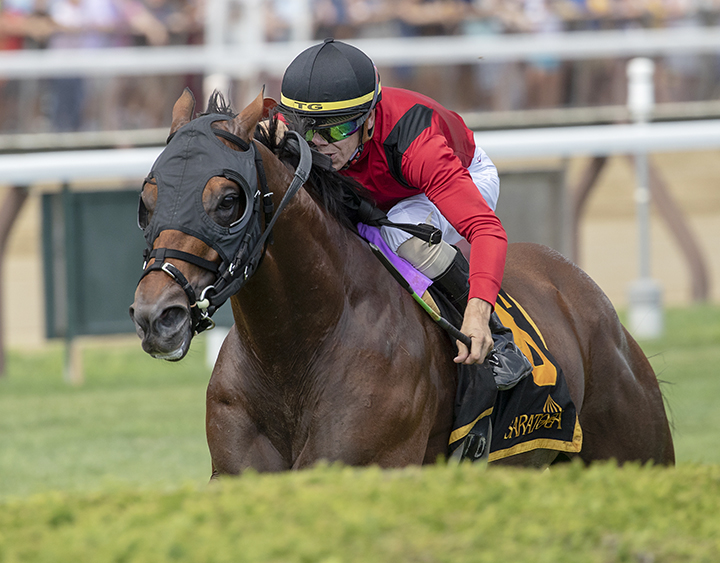 Leinster wins the 2019 Troy Stakes at Saratoga Race Course