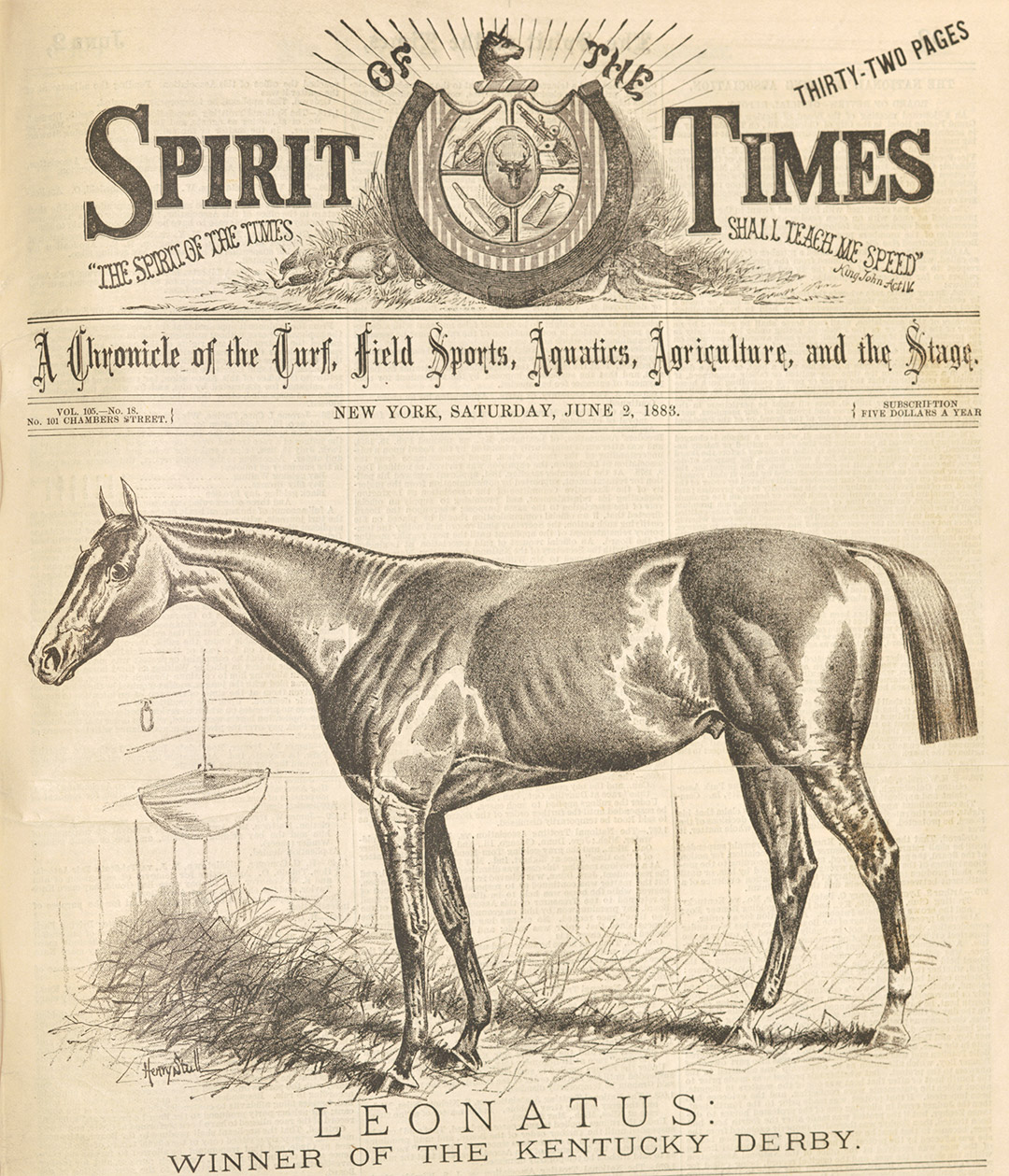 Leonatus, Henry Stull lithograph in Spirit of the Times
