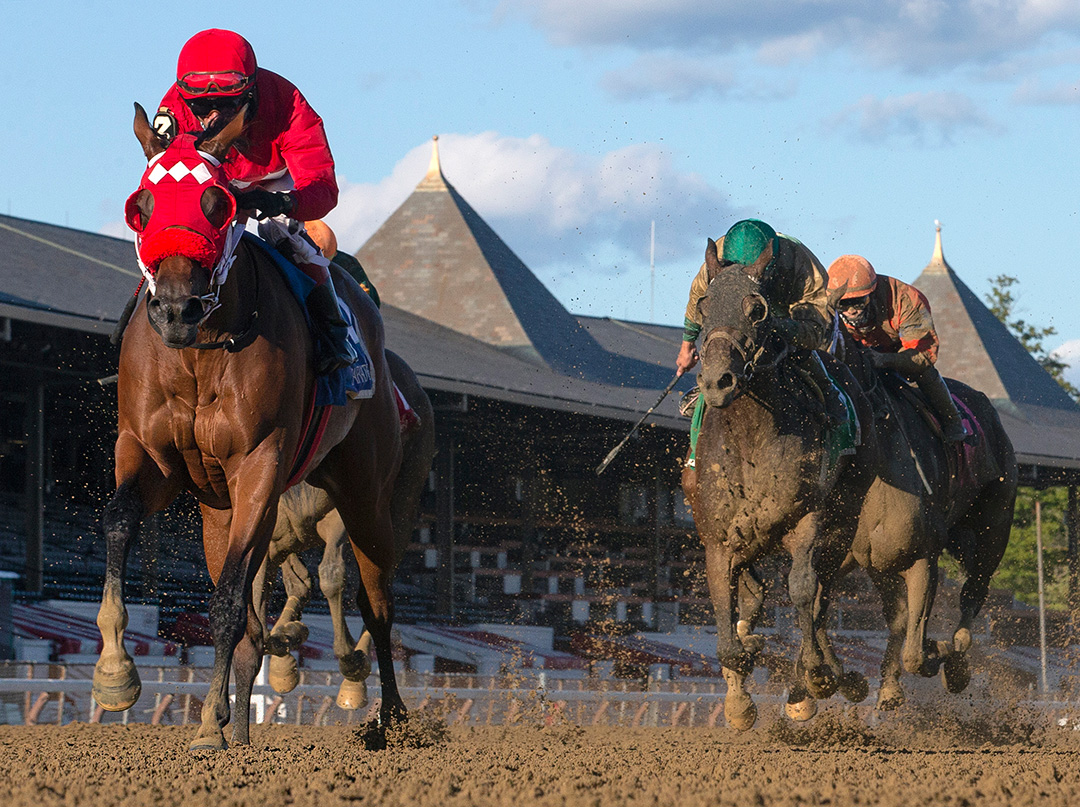 Letruska wins the 2020 Shuvee Stakes at Saratoga Race Course