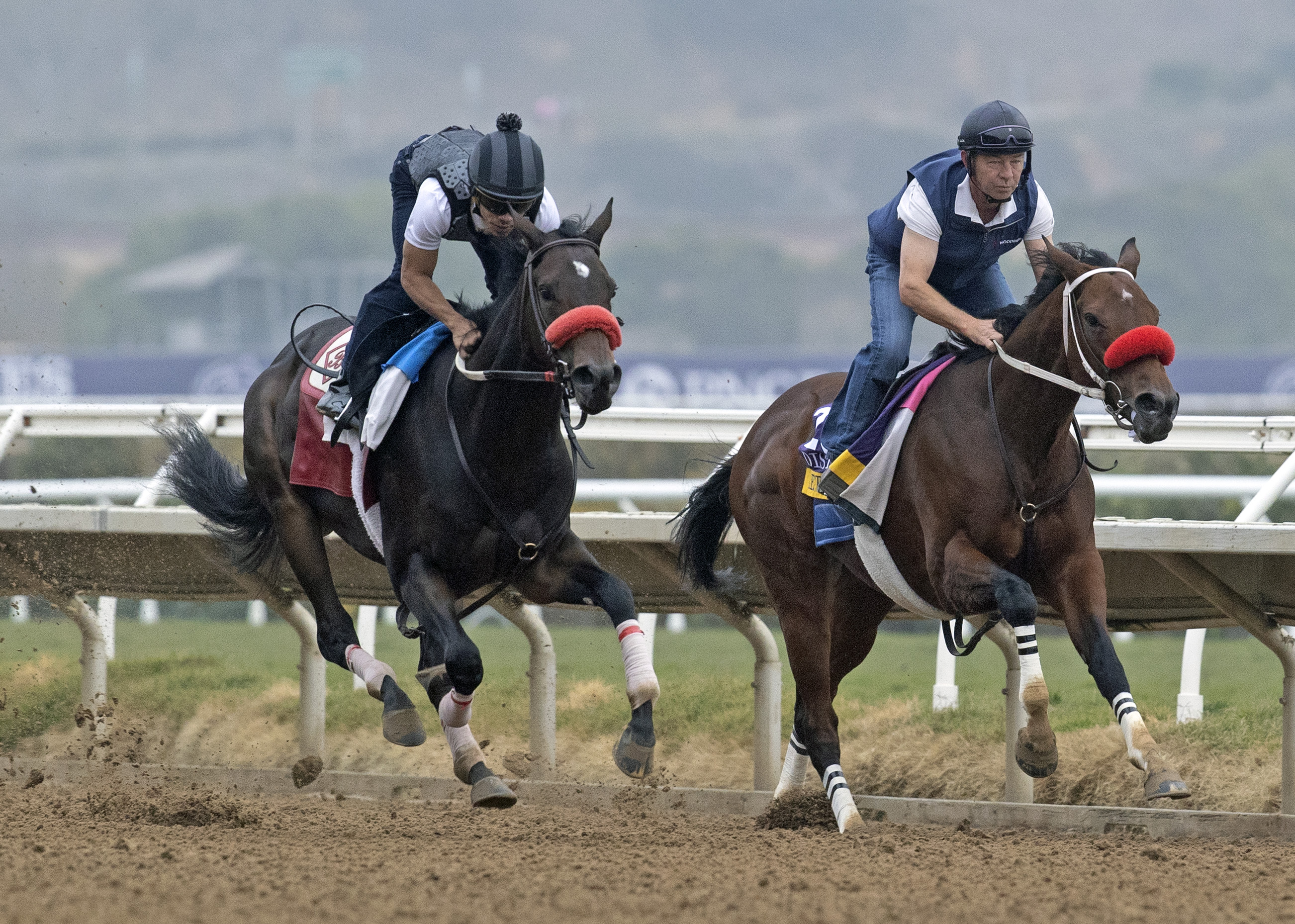 Letruska (right) works for Breeders' Cup 10-30-2021