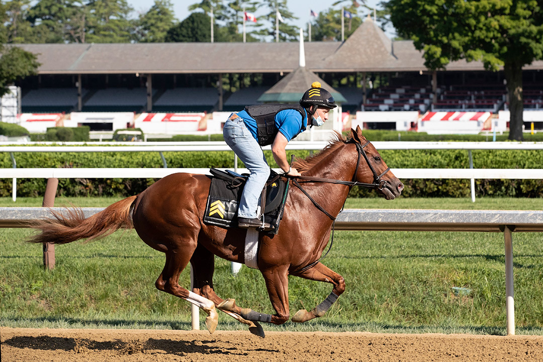 Lexitonian trains at Saratoga Race Course in July 2020