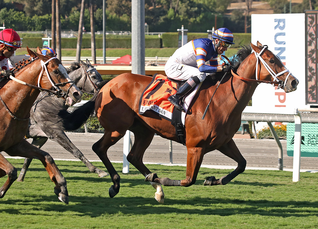Lieutenant Dan wins the 2021 Eddie D. Stakes at Santa Anita Park
