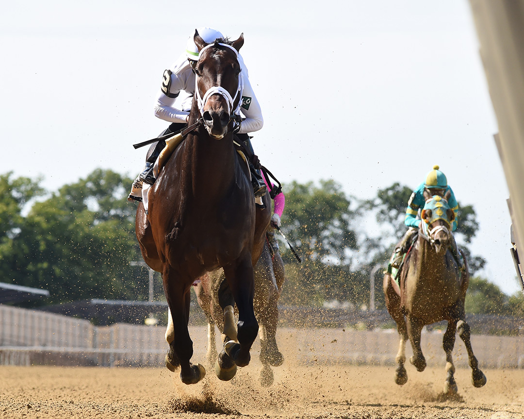 Life Is Good wins the 2021 Kelso Handicap at Belmont Park