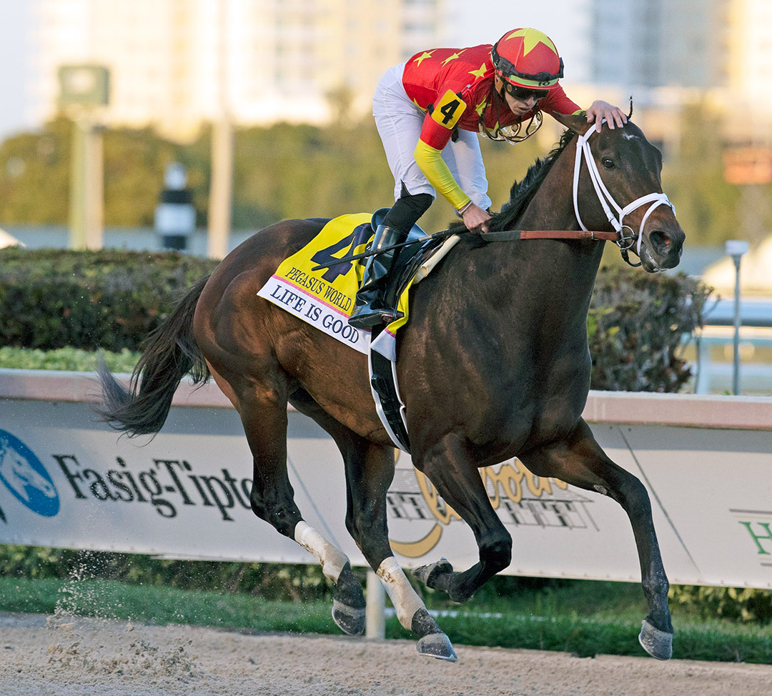 Life Is Good wins the 2022 Pegasus World Cup at Gulfstream Park