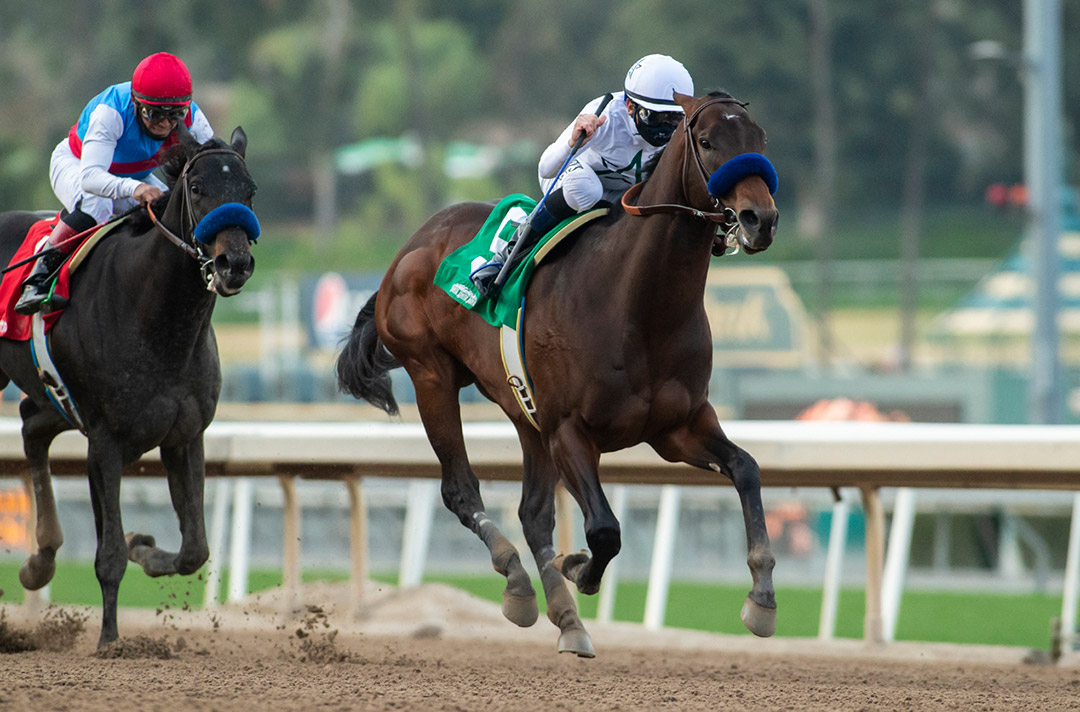 Life Is Good wins the 2021 Sham Stakes at Santa Anita