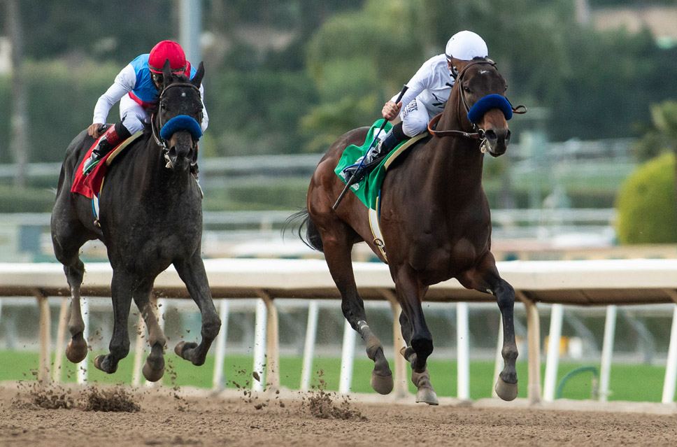 Life Is Good (right) and Medina Spirit finish one-two in the Sham Stakes at Santa Anita