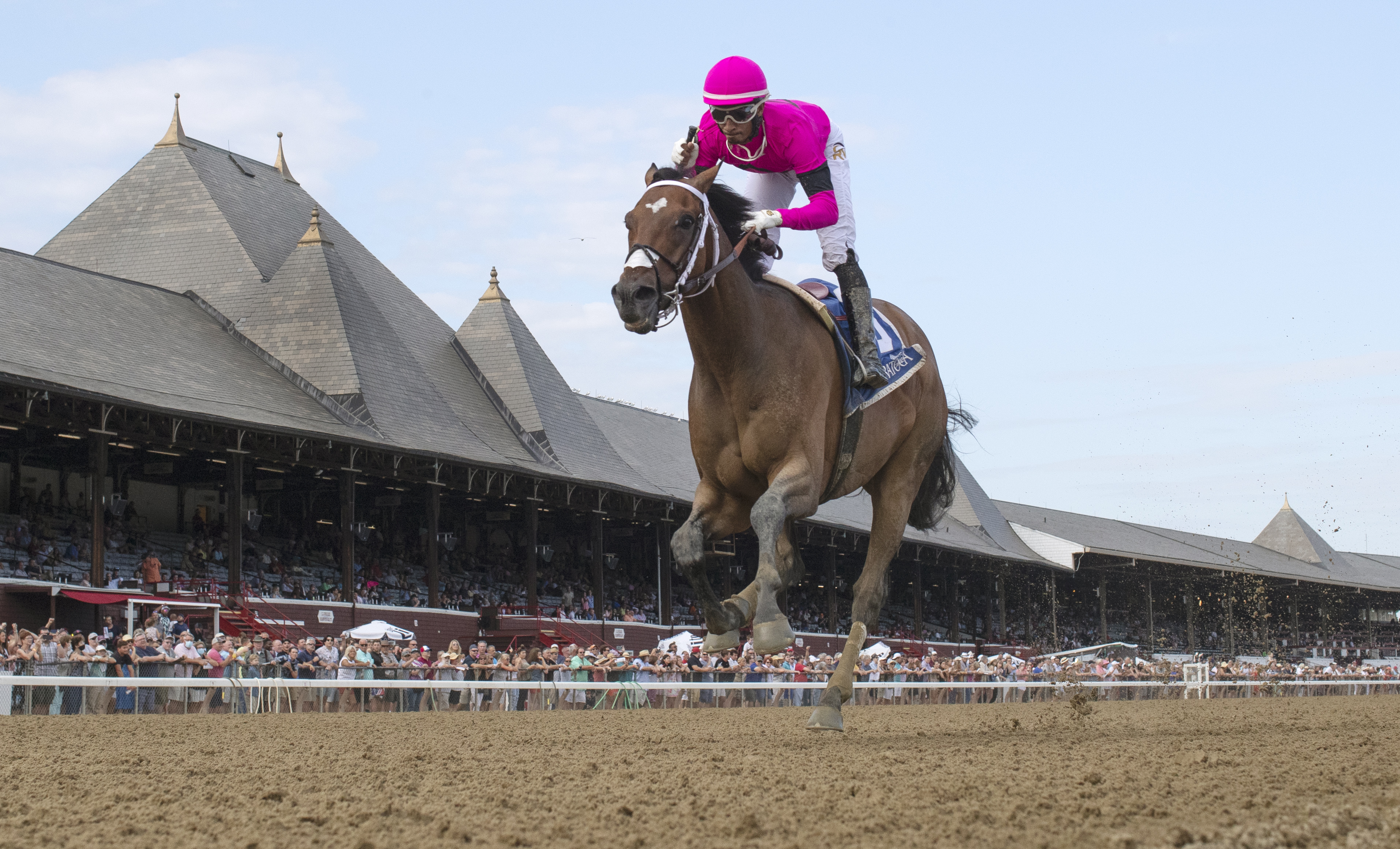 Lone Rock wins the Birdstone Stakes.8-5-21