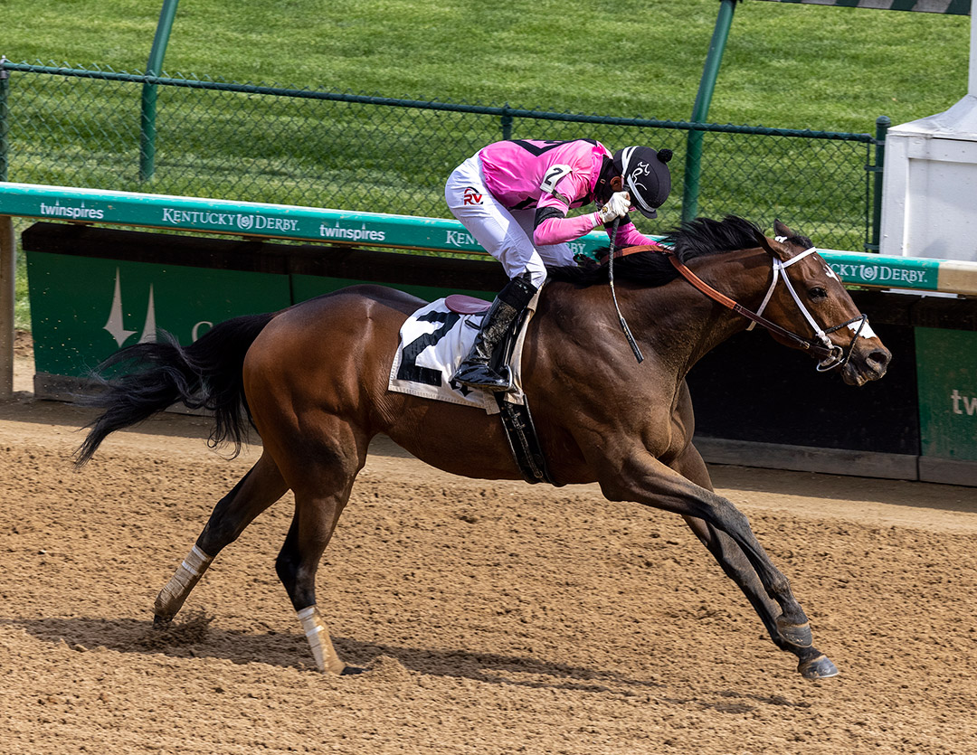 Lone Rock wins the 2021 Isaac Murphy Stakes at Churchill Downs