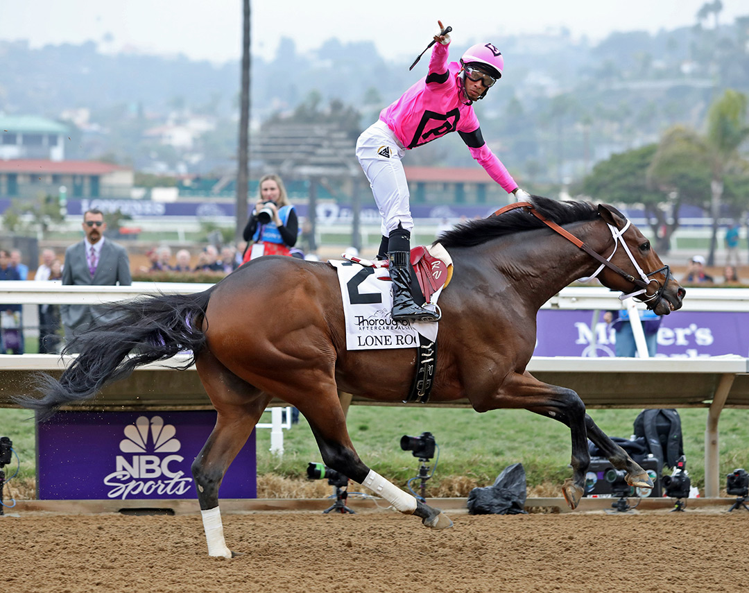 Lone Rock wins the 2021 Thoroughbred Aftercare Alliance Stakes at Del Mar