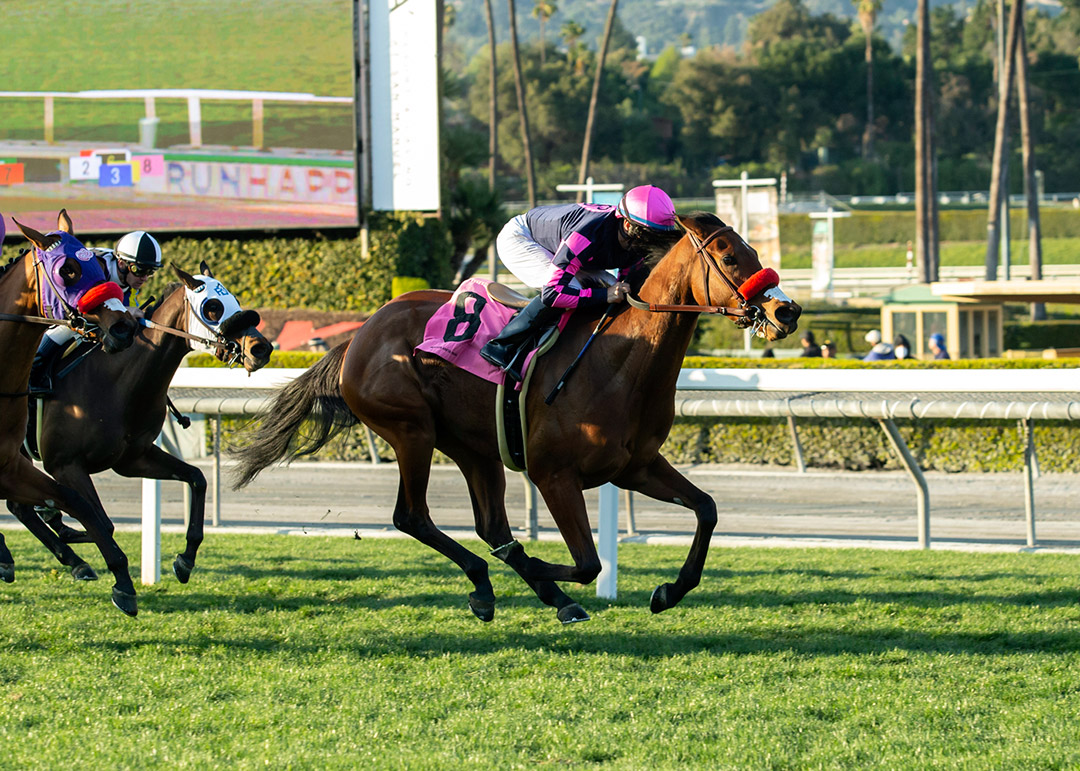 Lucky Girl wins the 2022 China Doll Stakes at Santa Anita Park