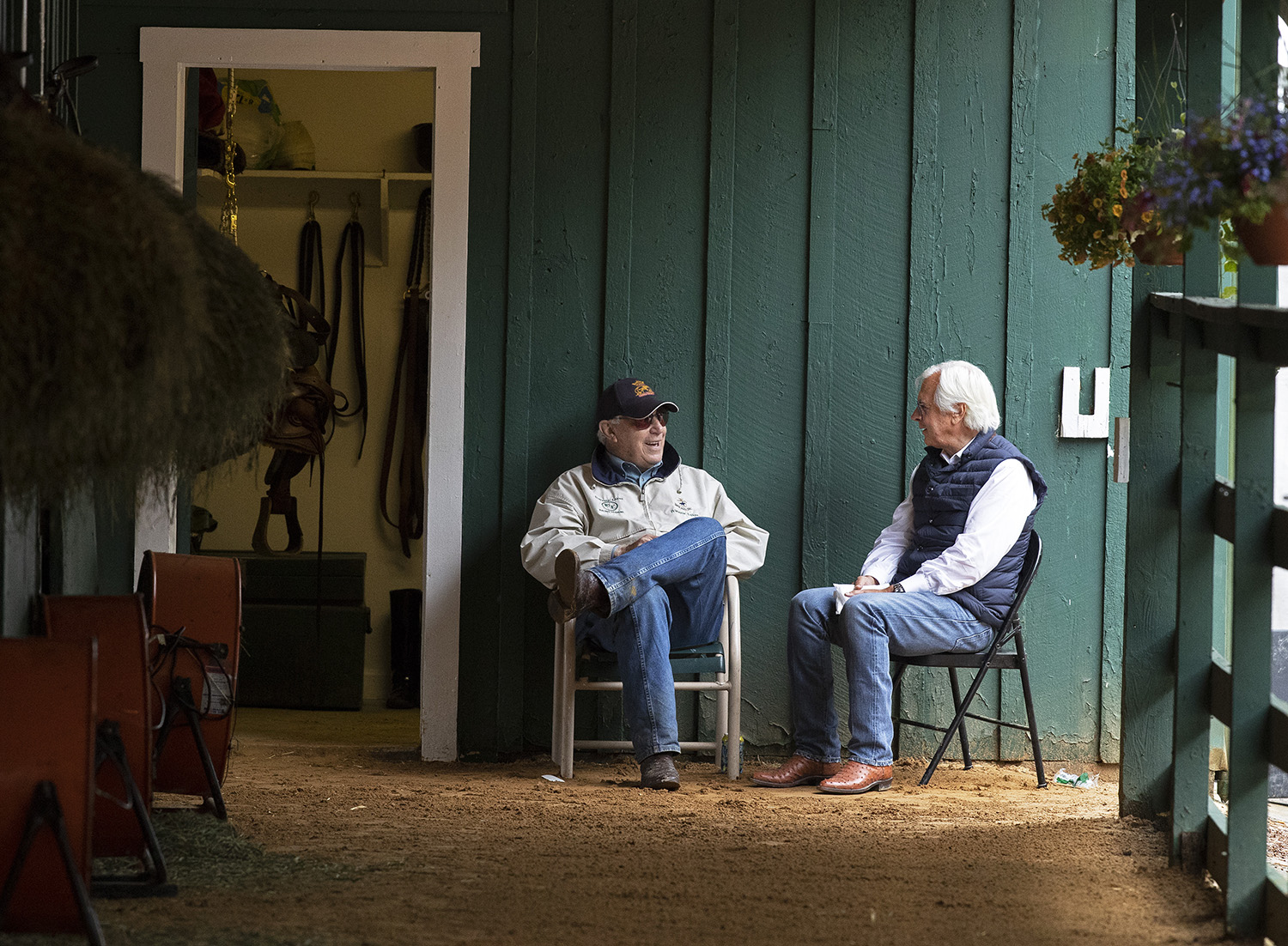 Trainer Wayne Lukas and Bob Baffert at Pimlico